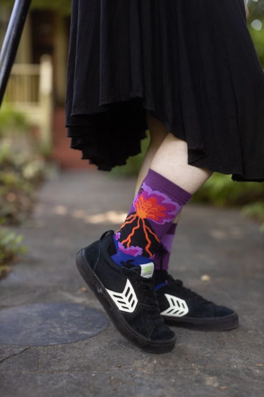 "Sock It To Me Volcanoes Crew Socks - Fun & Unique Design"