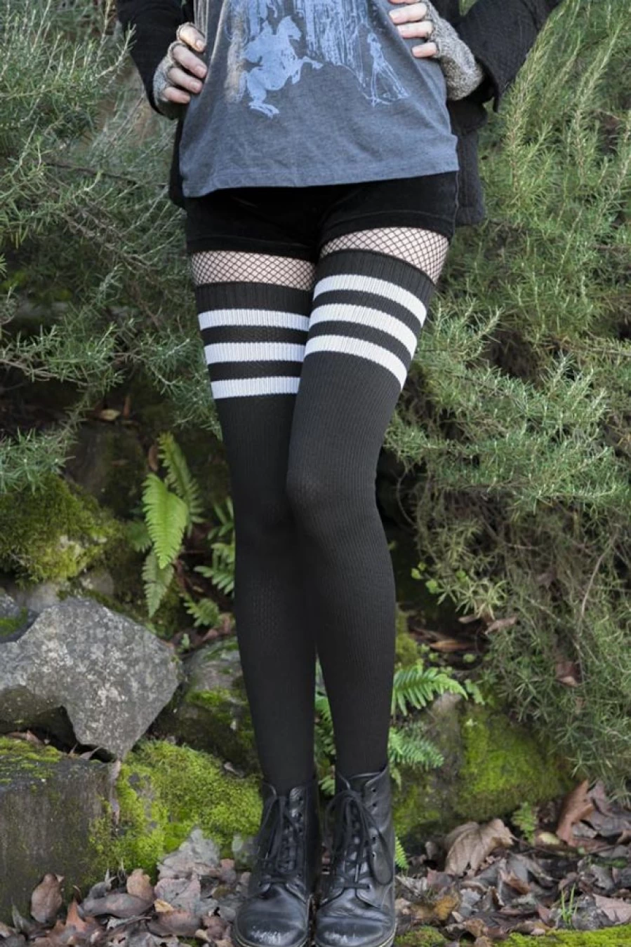 "Dreamer Socks Americana Thigh High Socks for Women - Long Patriotic Knee-High Stockings"