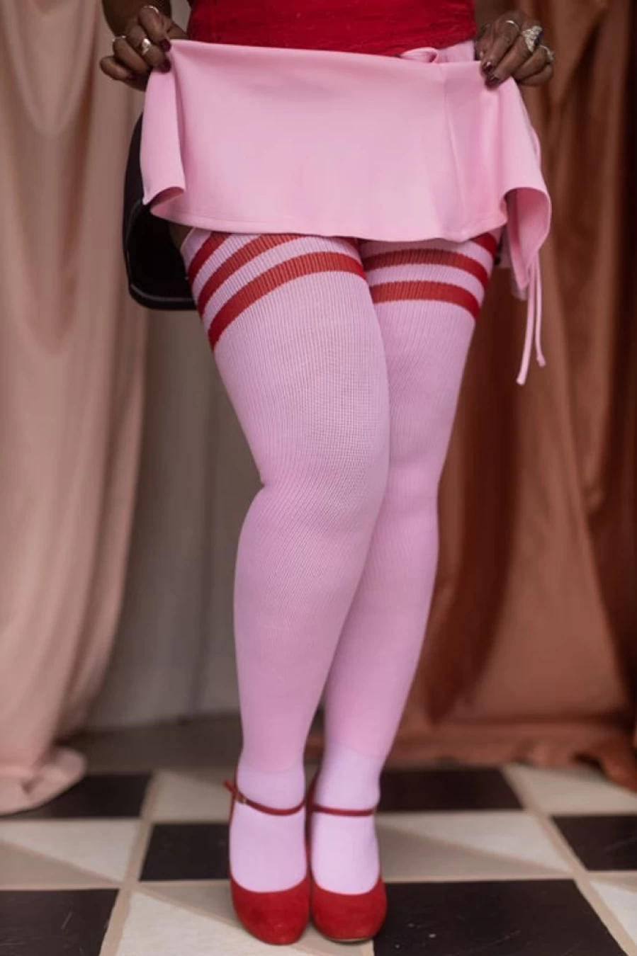 "Dreamer Socks Americana Thigh High Socks for Women - Long Patriotic Knee-High Stockings"