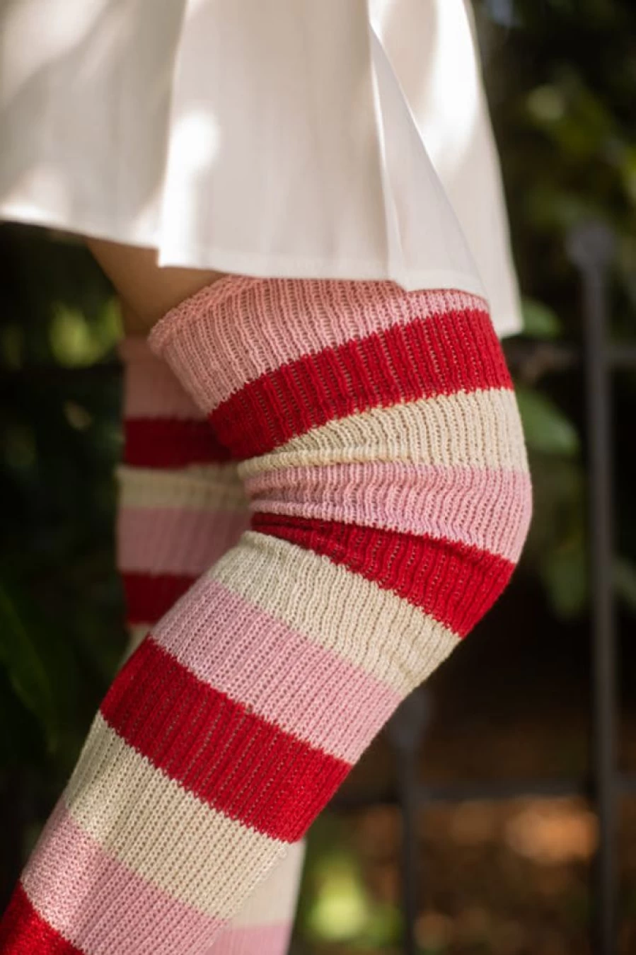 DreaM Stockings Women's Striped Strawberry Shortcake Thigh High Socks Kawaii Anime Cosplay