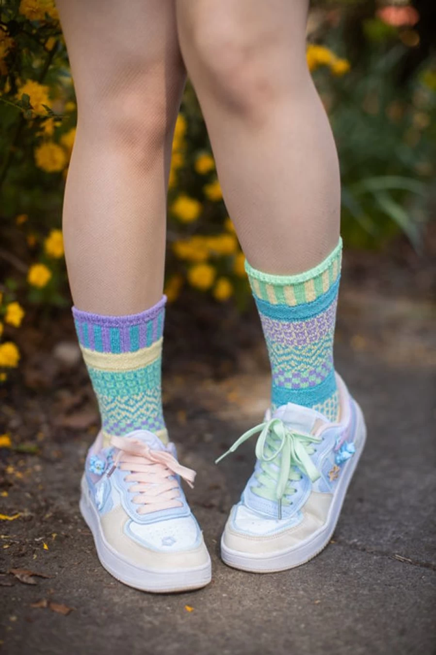 Solmate Chick-A-Dee Crew Socks - Fun & Colorful Mismatched Socks for Women & Men