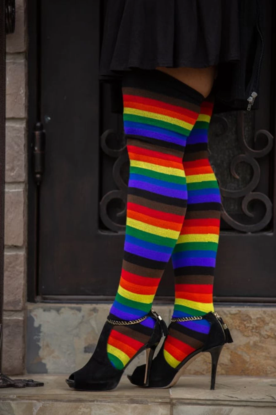 Dreamer Socks Rainbow Thigh High Stockings - Vibrant Colorful Knee-High Socks for Women