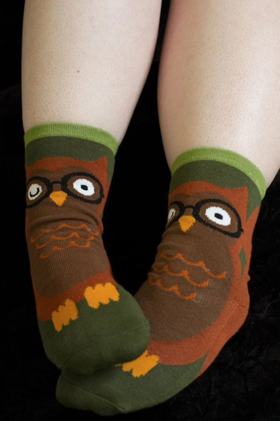 Foot Traffic Cozy Owl Slipper Socks for Women & Men - Warm Plush Animal Design Home Shoes