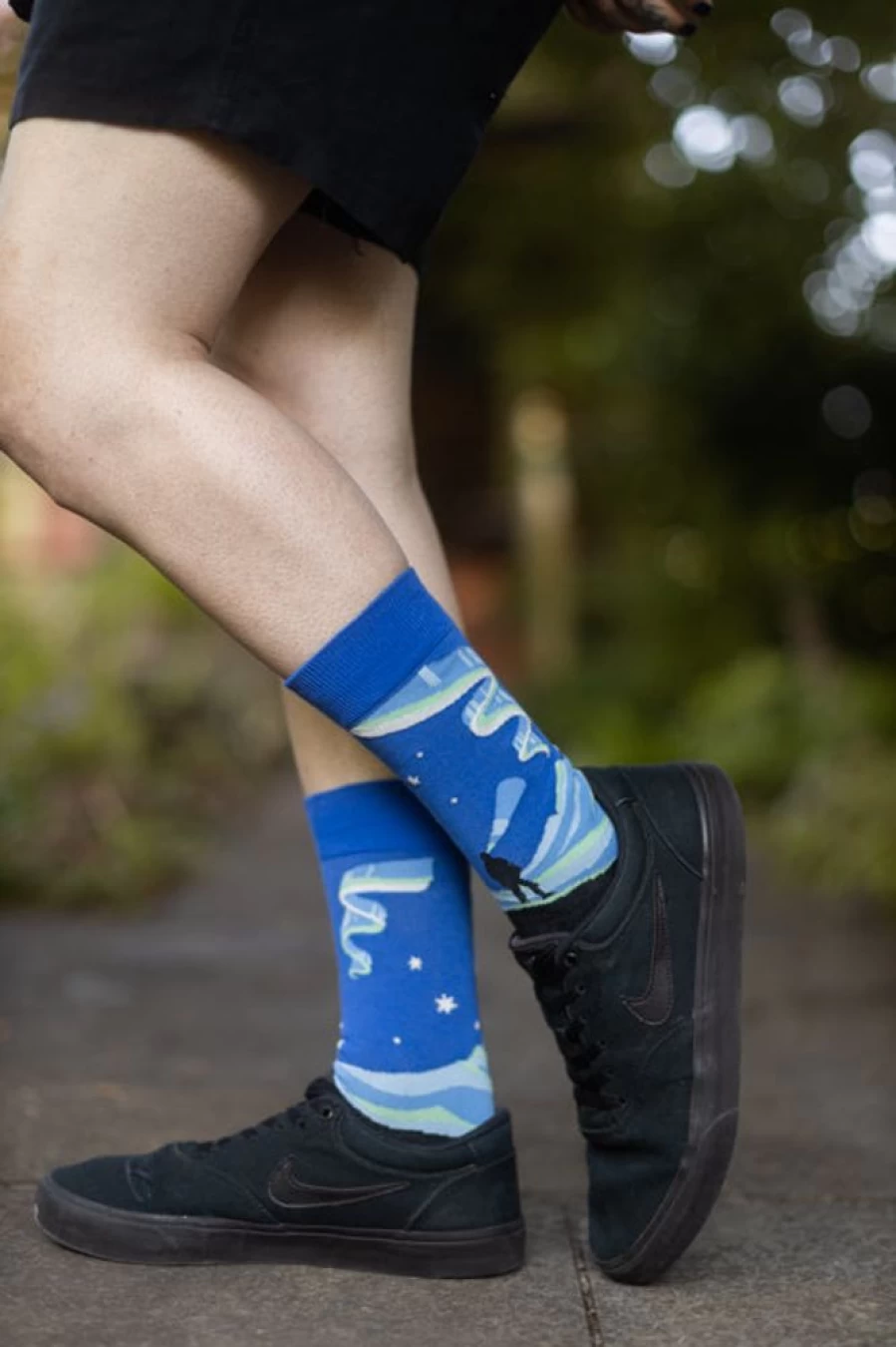 "Sock It To Me Northern Lights Glow In The Dark Socks - Fun Crew Socks for Men & Women"