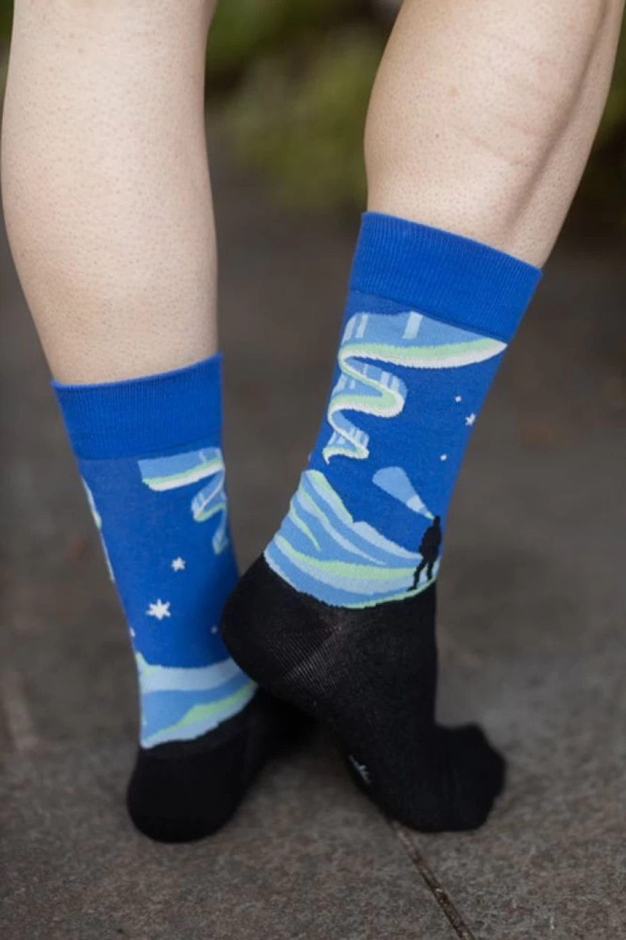 "Sock It To Me Northern Lights Glow In The Dark Socks - Fun Crew Socks for Men & Women"