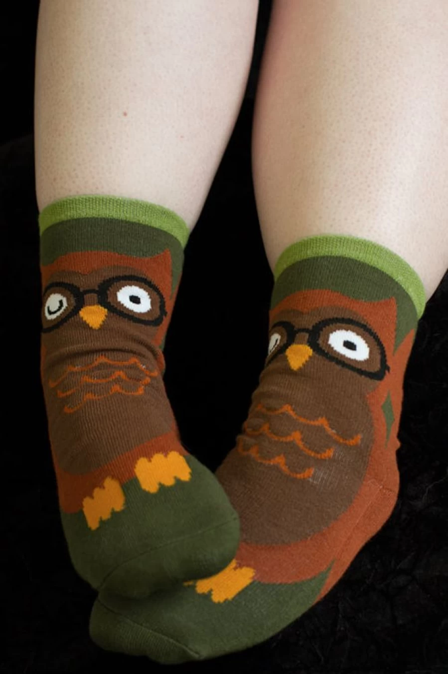 Foot Traffic Cozy Owl Slipper Socks for Women & Men - Warm Plush Animal Design House Shoes
