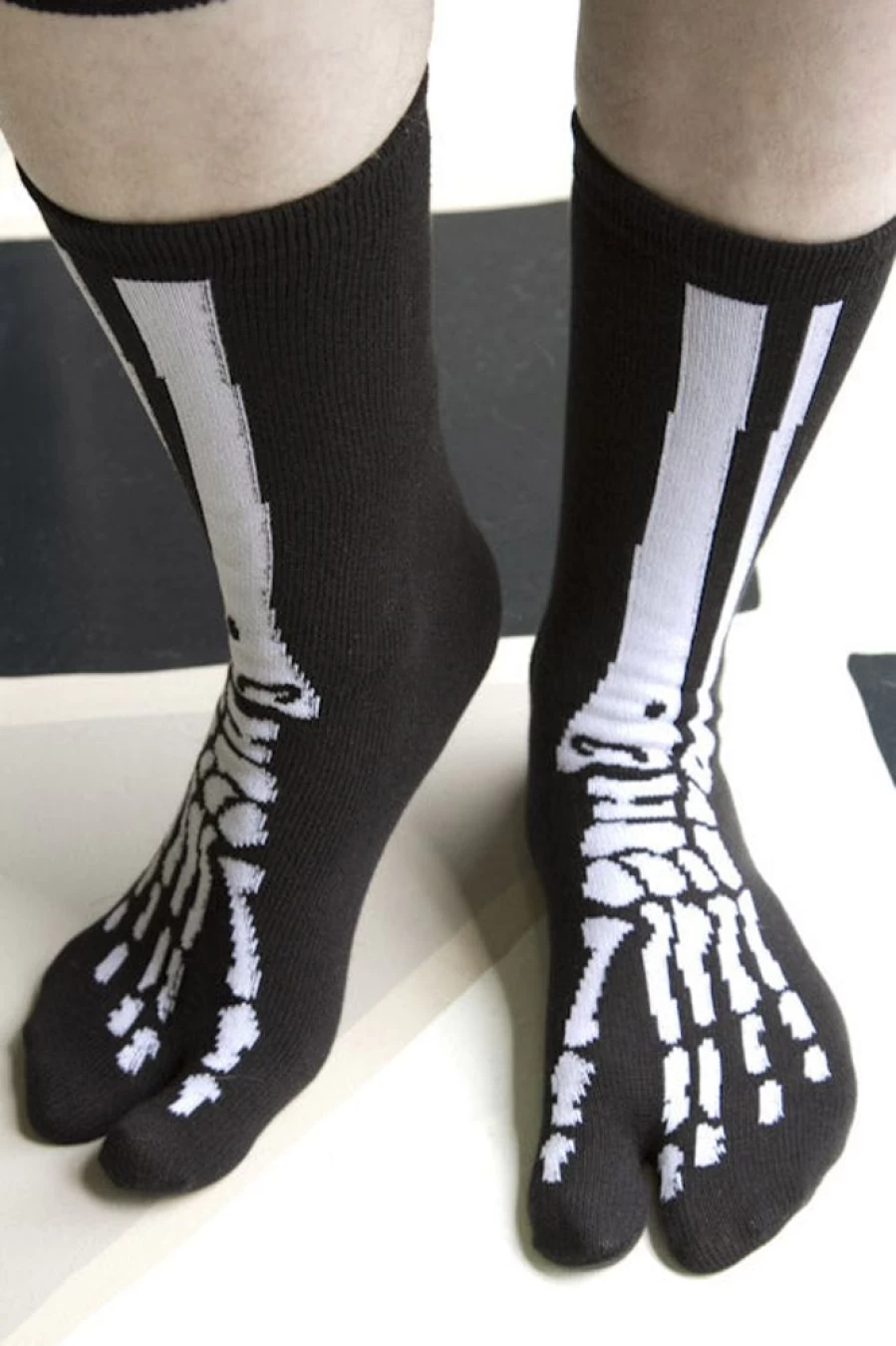 "Tabbisocks Skeleton Design Tabi Socks - Split-Toe Japanese Style Footwear for Men & Women"