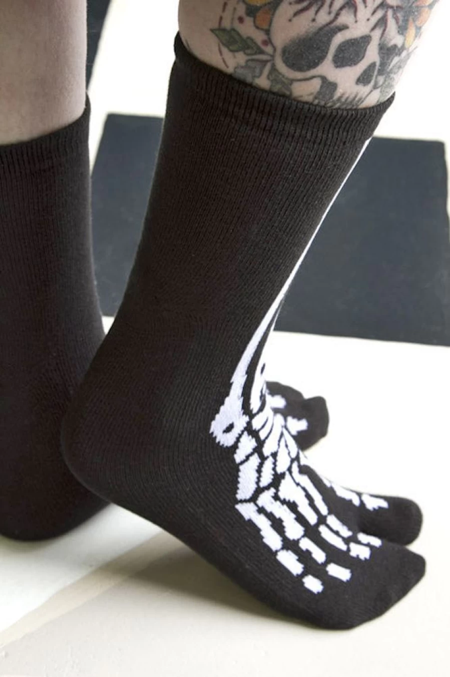"Tabbisocks Skeleton Design Tabi Socks - Split-Toe Japanese Style Footwear for Men & Women"