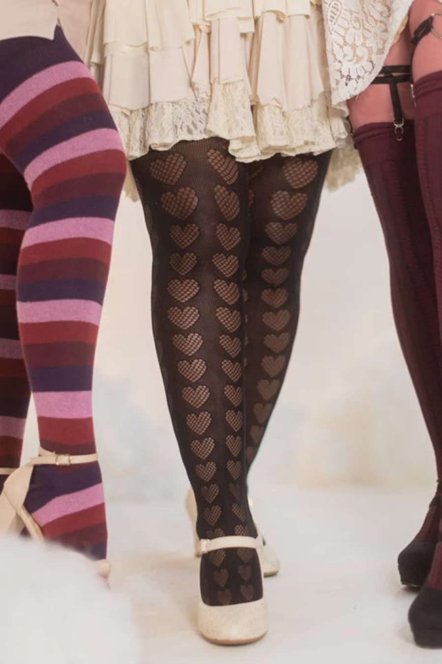 Killer Legs Plus Size Oh My Hearts Fishnet Tights for Women - Stretchy Comfortable Net Tights