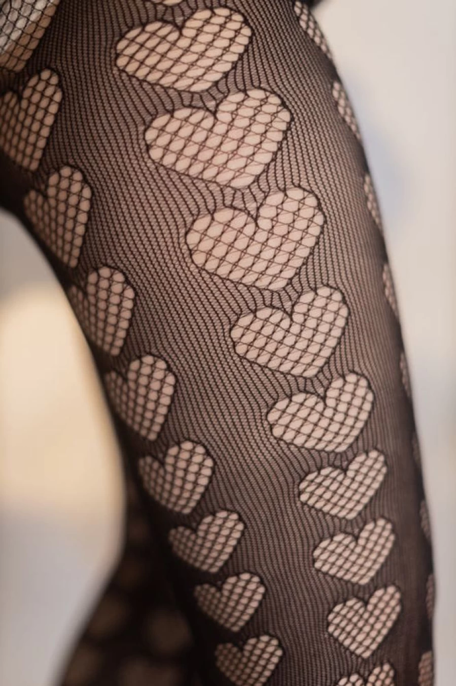 Killer Legs Plus Size Oh My Hearts Fishnet Tights for Women - Stretchy Comfortable Net Tights