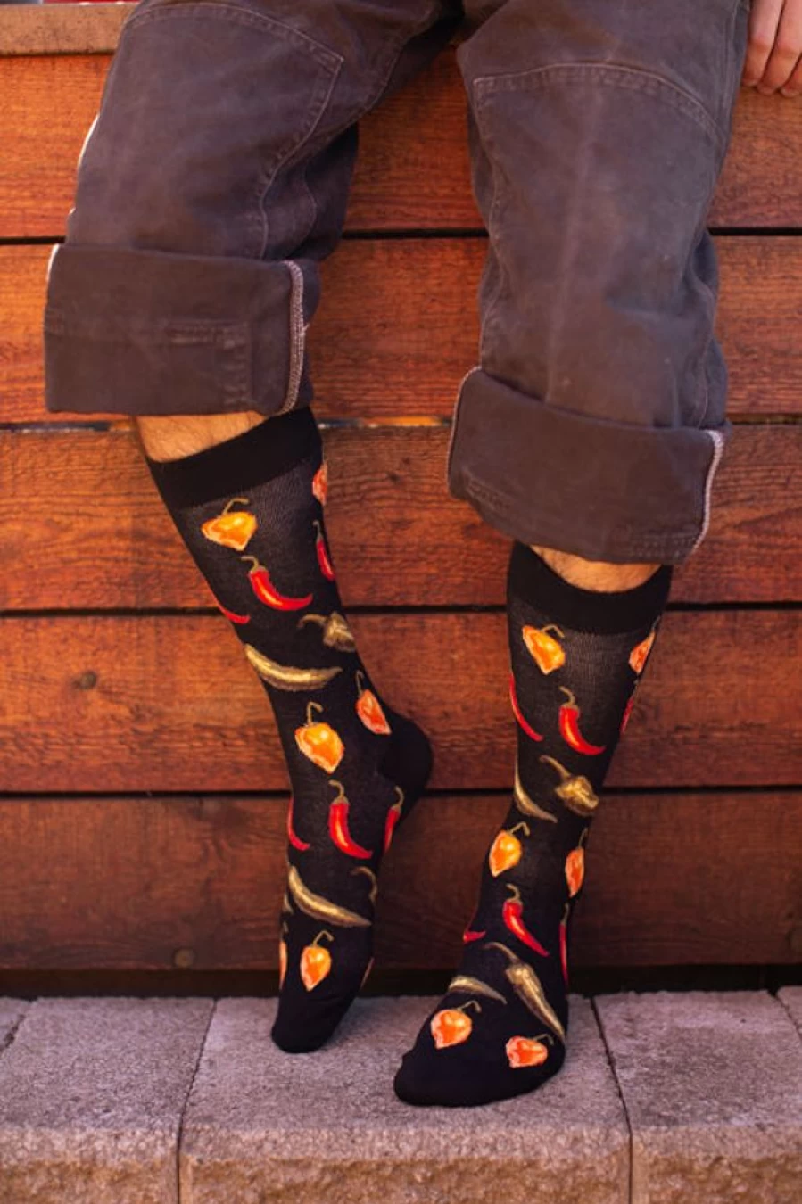"Mod Sock Hot Chili Peppers Graphic Crew Socks - Spicy Design Comfortable Wear"