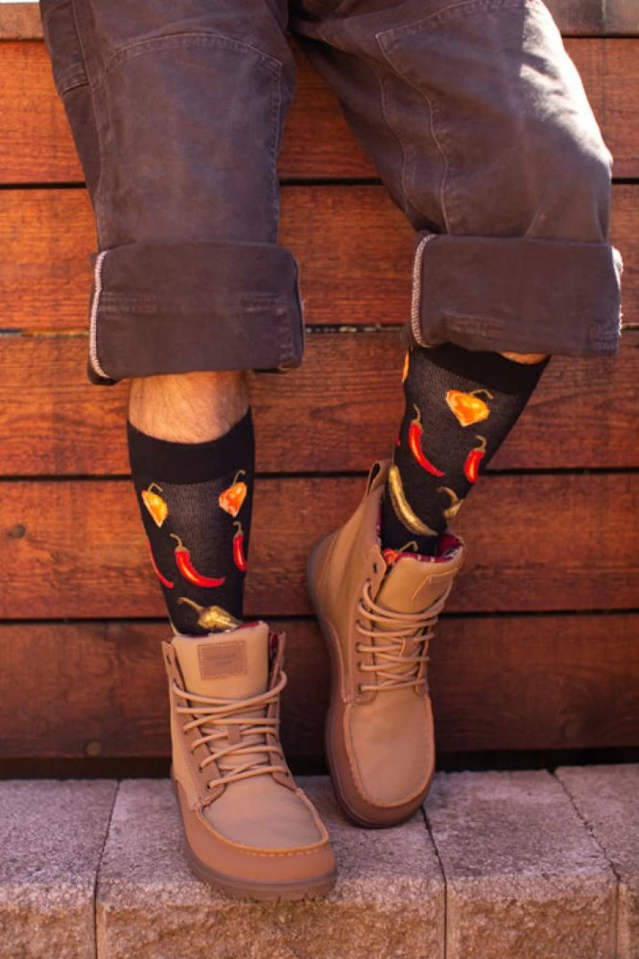 "Mod Sock Hot Chili Peppers Graphic Crew Socks - Spicy Design Comfortable Wear"