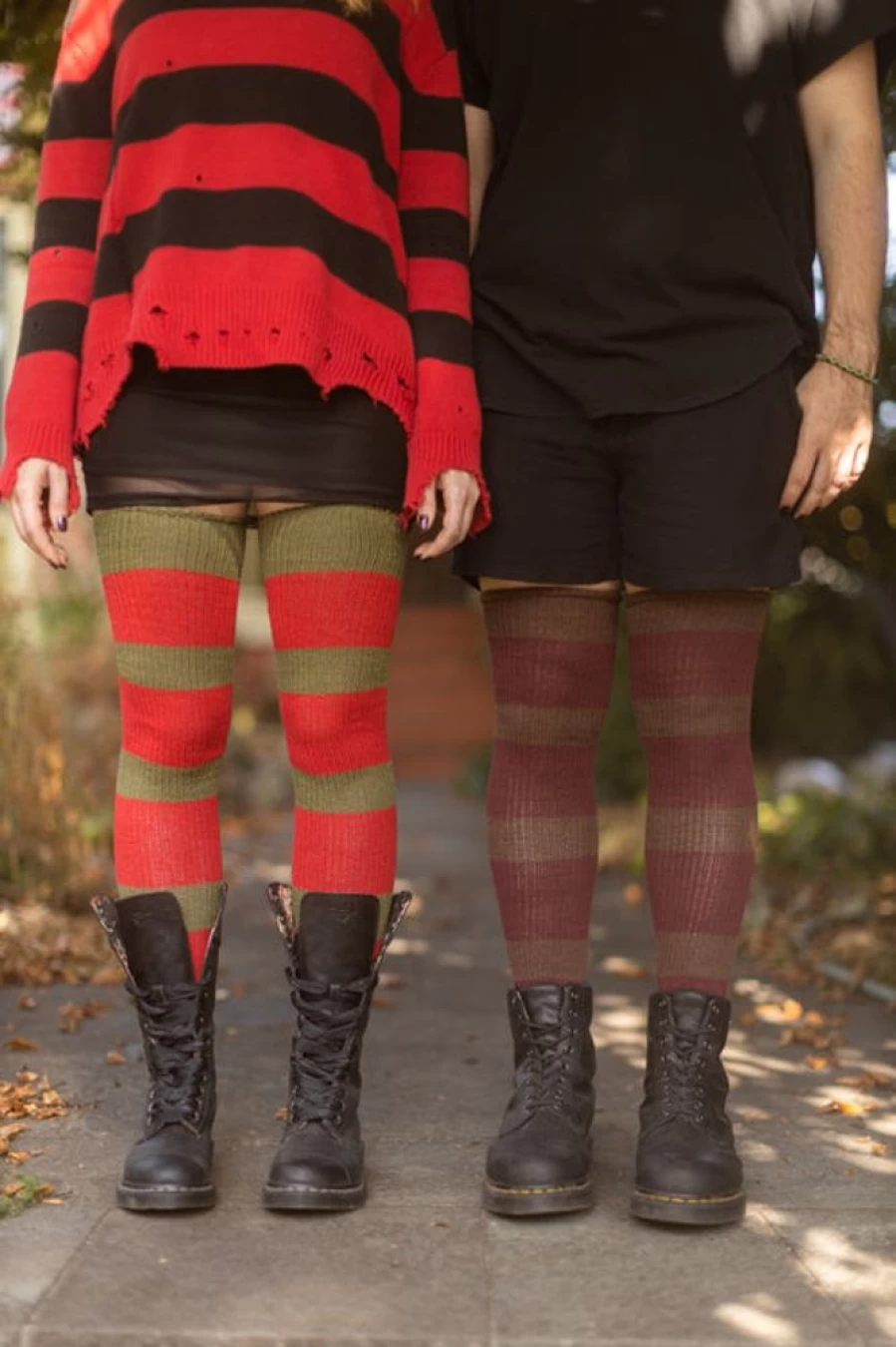 DreaM Stockings Nightmare Stripe Thigh High Socks Gothic Fashion Women's Knee-High Leg Warmers
