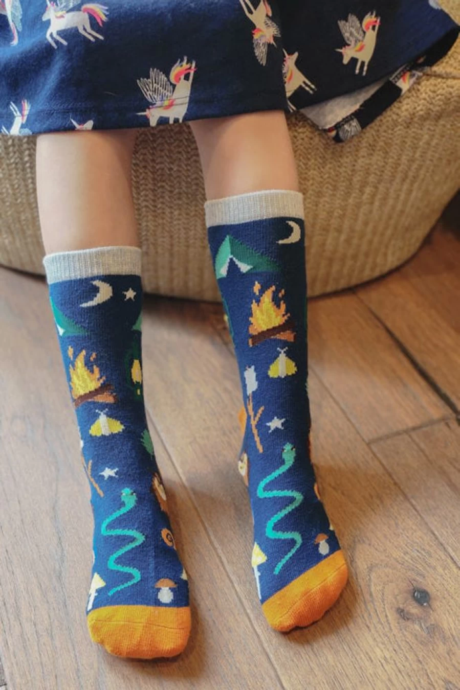 "Socksmith Kids Summer Camp Friends Crew Socks - Fun & Comfortable"