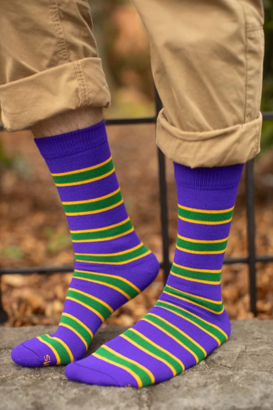 "Dreamer Socks Mardi Gras Krewe Fun Colorful Novelty Crew Socks"