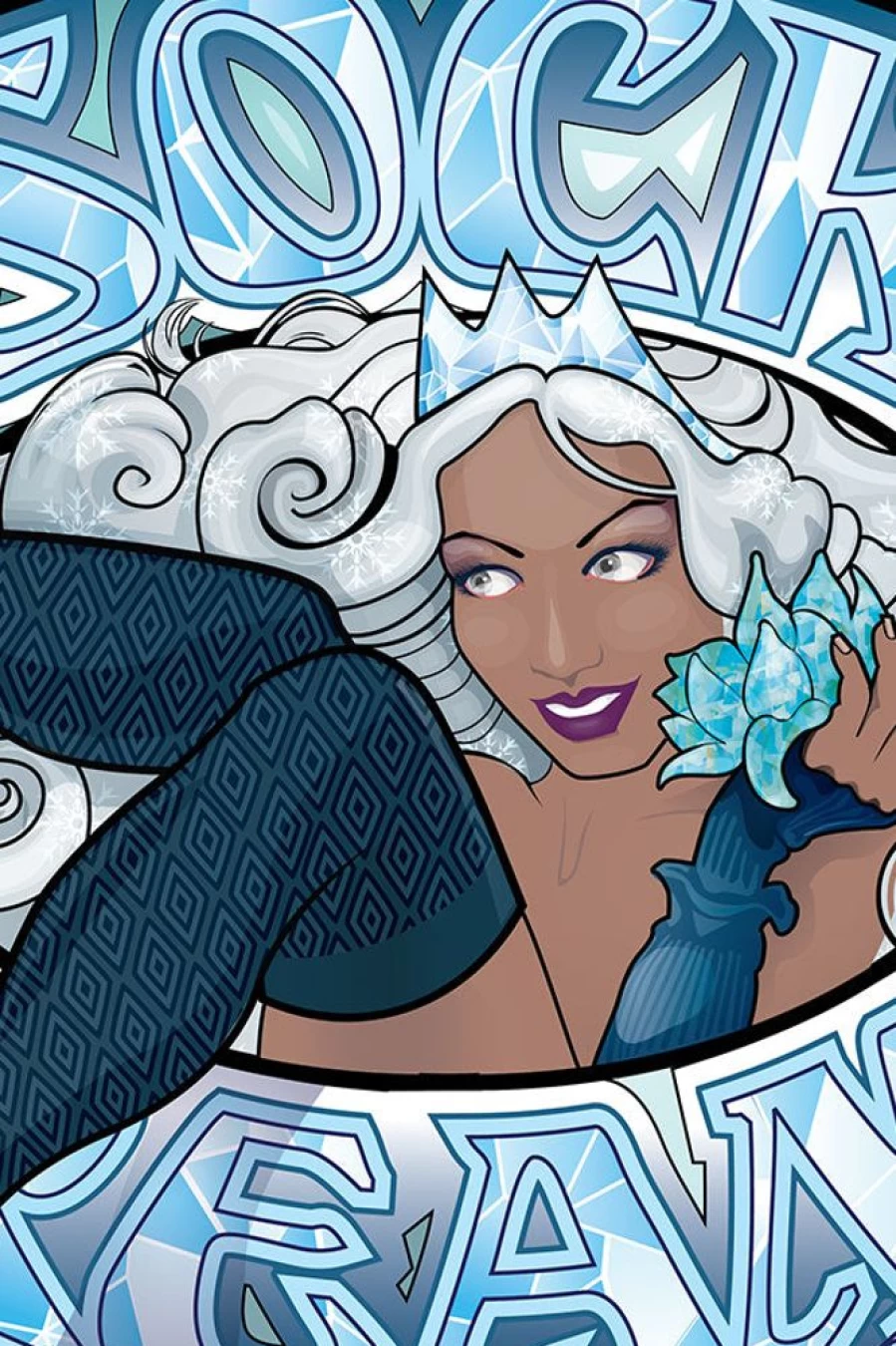 "Sock Dreams Ice Queen Sticker - Elegant Winter-Themed Decal for DIY & Scrapbooking"