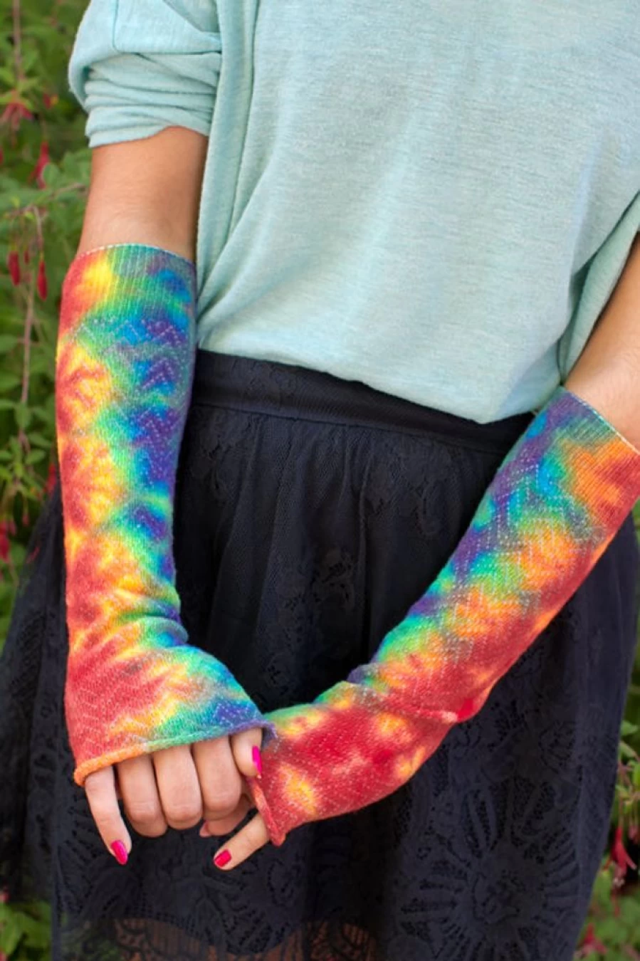 "Love Lite Precision Tie Dye Chevron Sleeve T-Shirt | Unique Hand-Dyed Pattern"