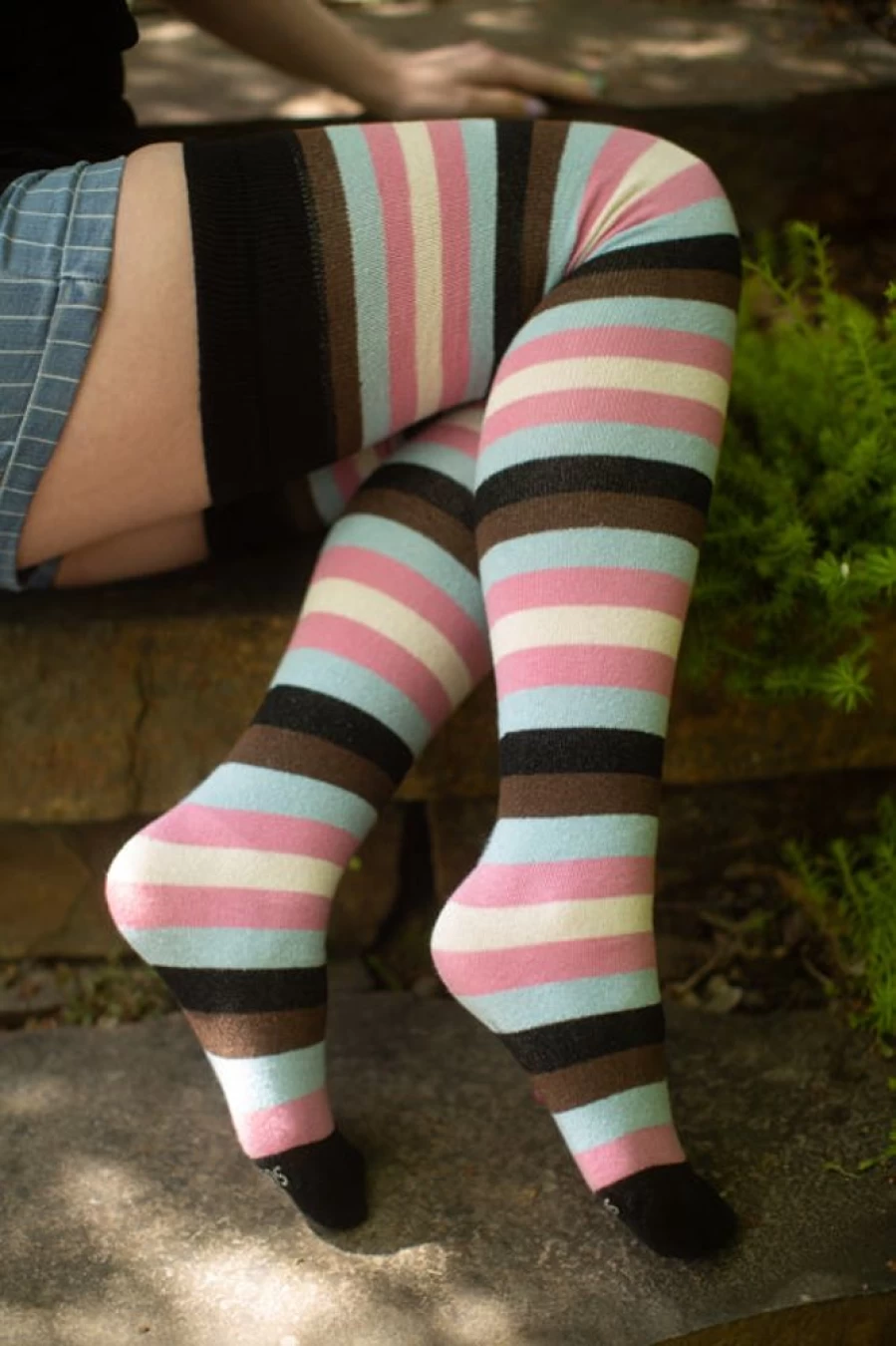 Dreamer Socks Pride Thigh High Socks - Colorful LGBTQ+ Rainbow Knee-High Stockings for Women & Men