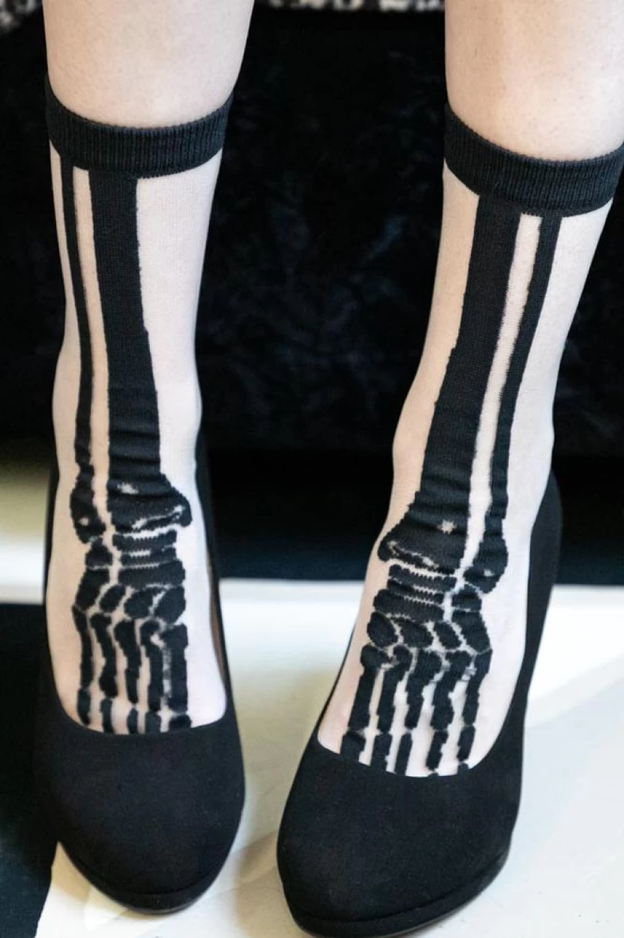 "Tabbisocks Clear Skeleton Crew Socks - Transparent Design for Unique Style"