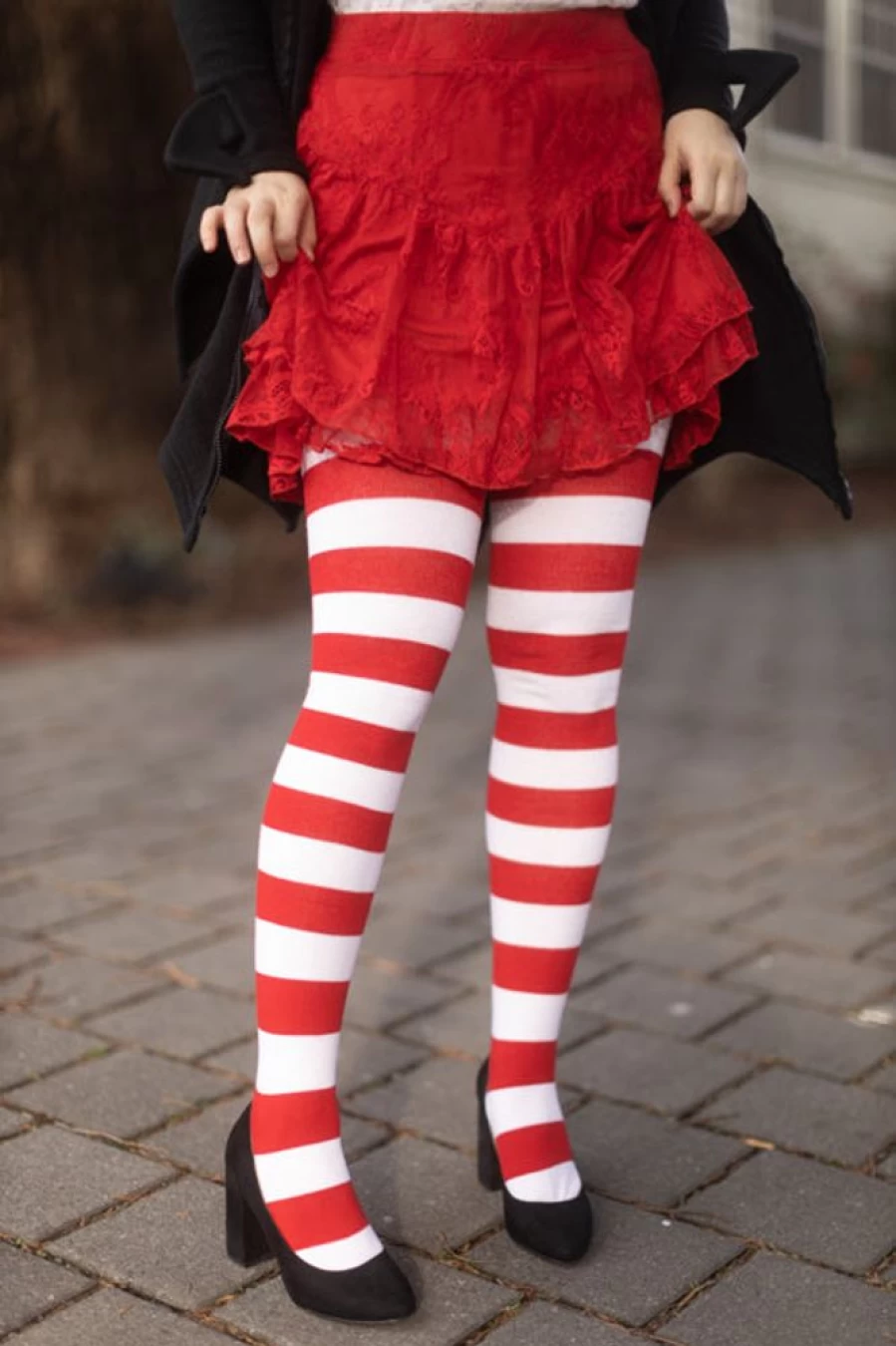 "Dreamer Socks Extra Long Candy Cane Striped Socks for Men & Women"