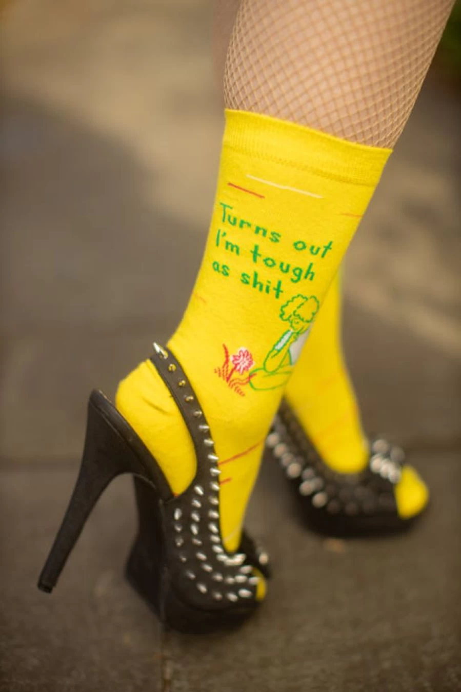 "BlueQ Tough As Shit Crew Socks - Durable & Bold Design"