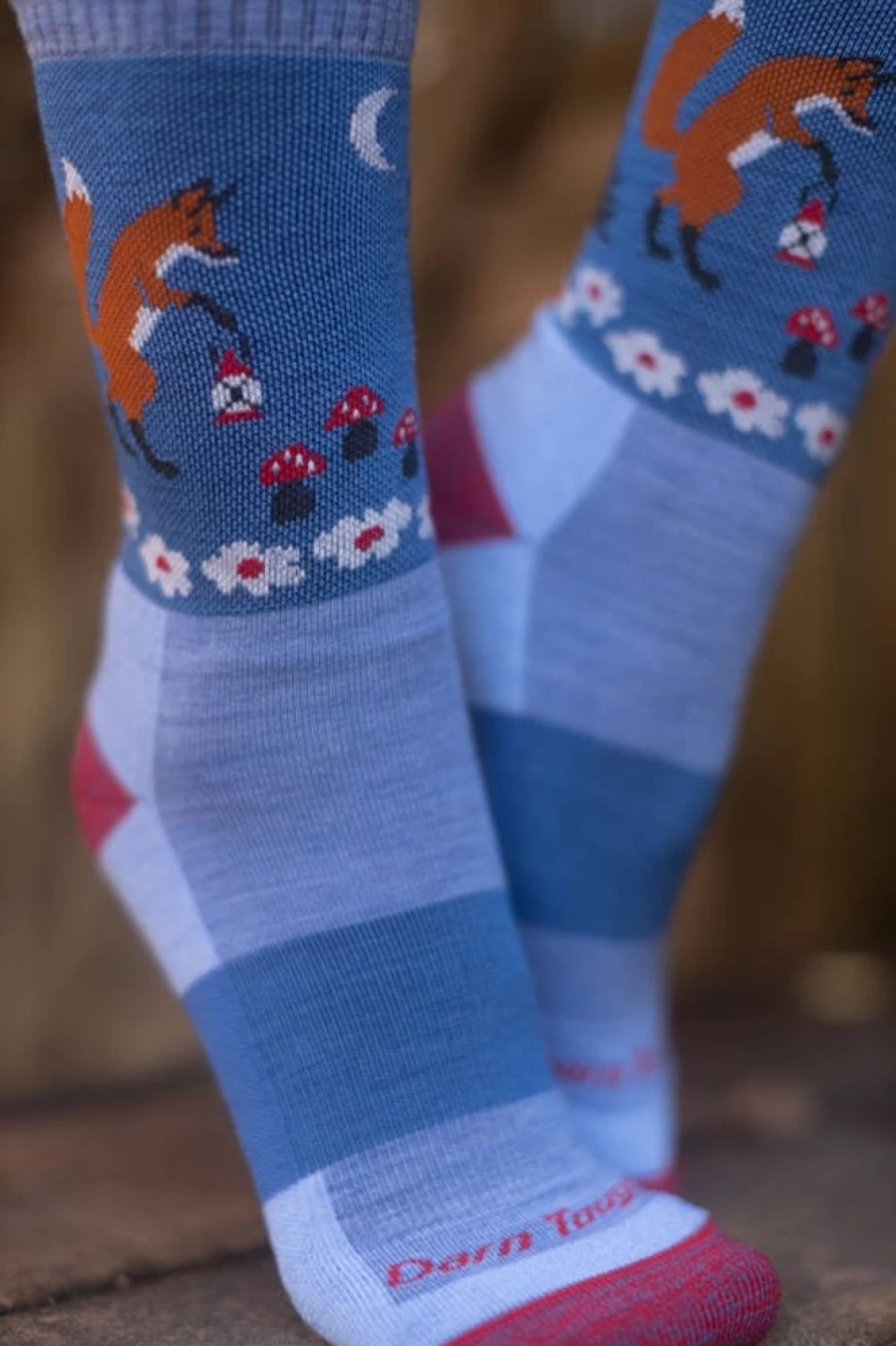 Darn Tough Fox Critter Club Hiking Micro Crew Socks for Outdoor Adventures
