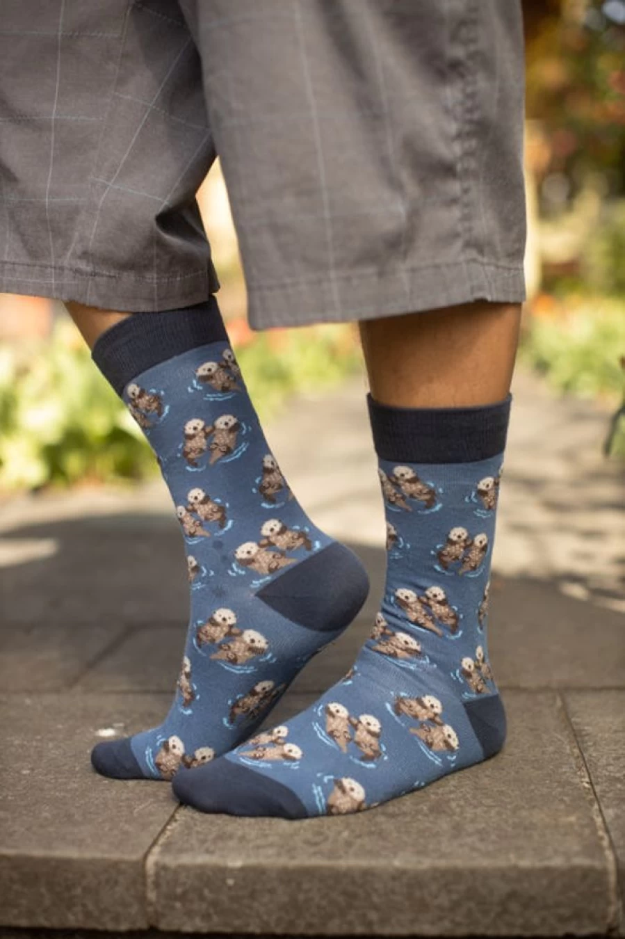"Socksmith King Size Significant Otter Crew Socks - Fun Animal Design"