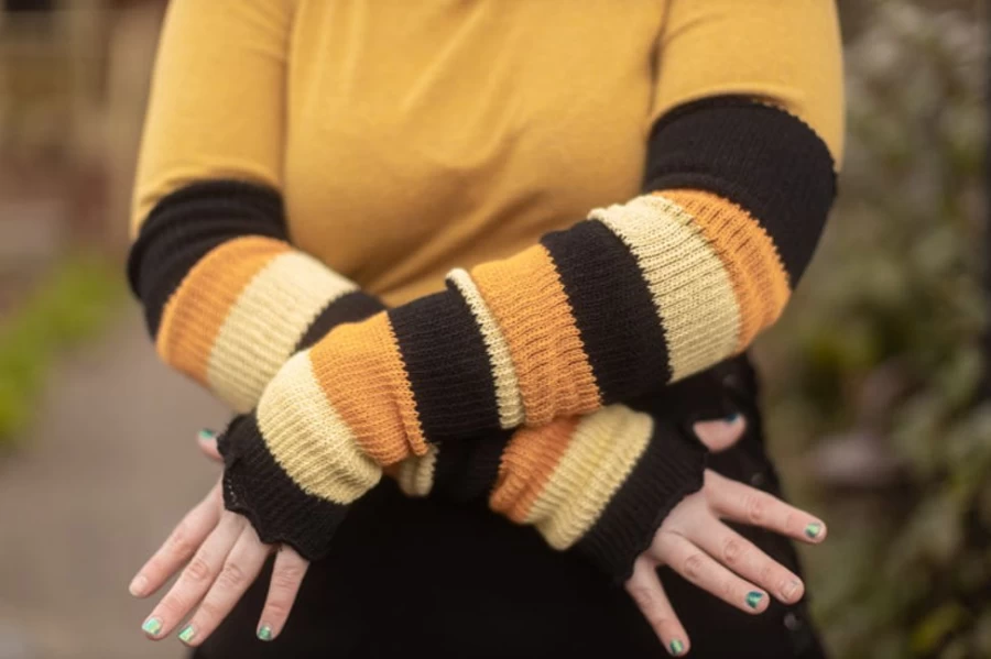 "Halloween Striped Leg Warmers - DreaM Stockings Cozy Knit Trick or Treat Accessories"