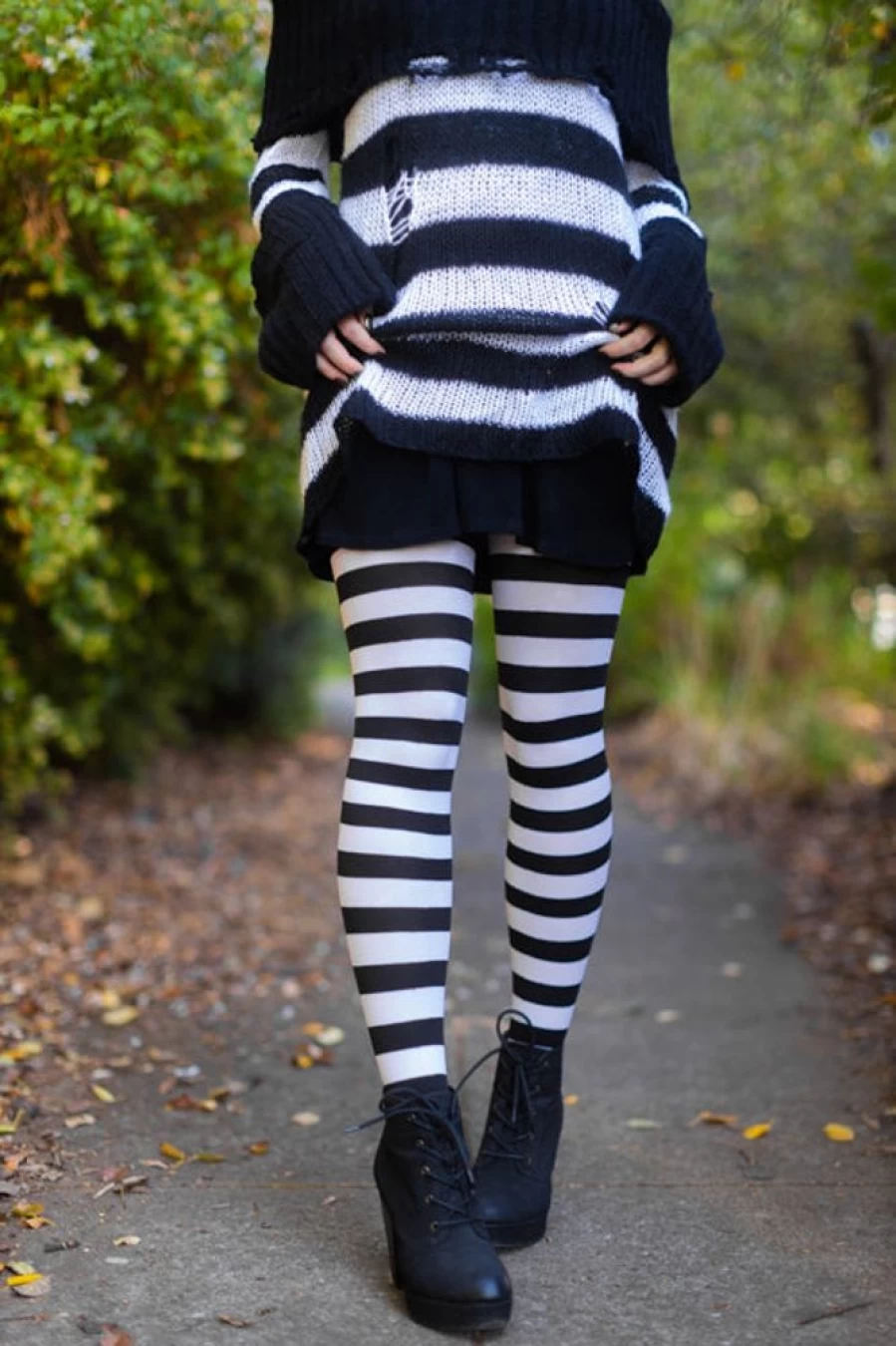 Leg Avenue Women's Fashion Wide Striped Tights - Stylish & Comfortable Legwear