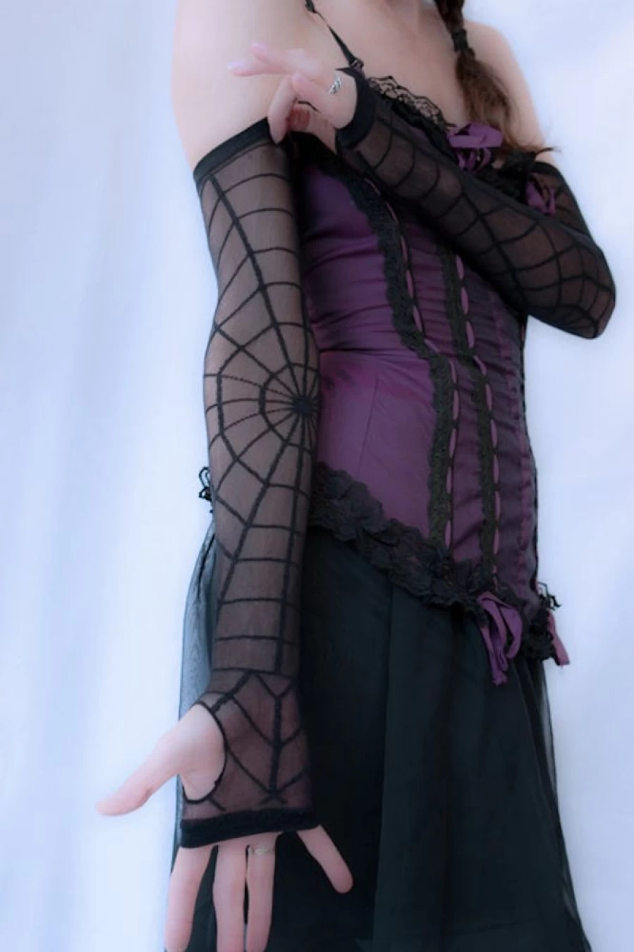 "Leg Avenue Sheer Spiderweb Arm Warmers - Gothic Halloween Accessories"
