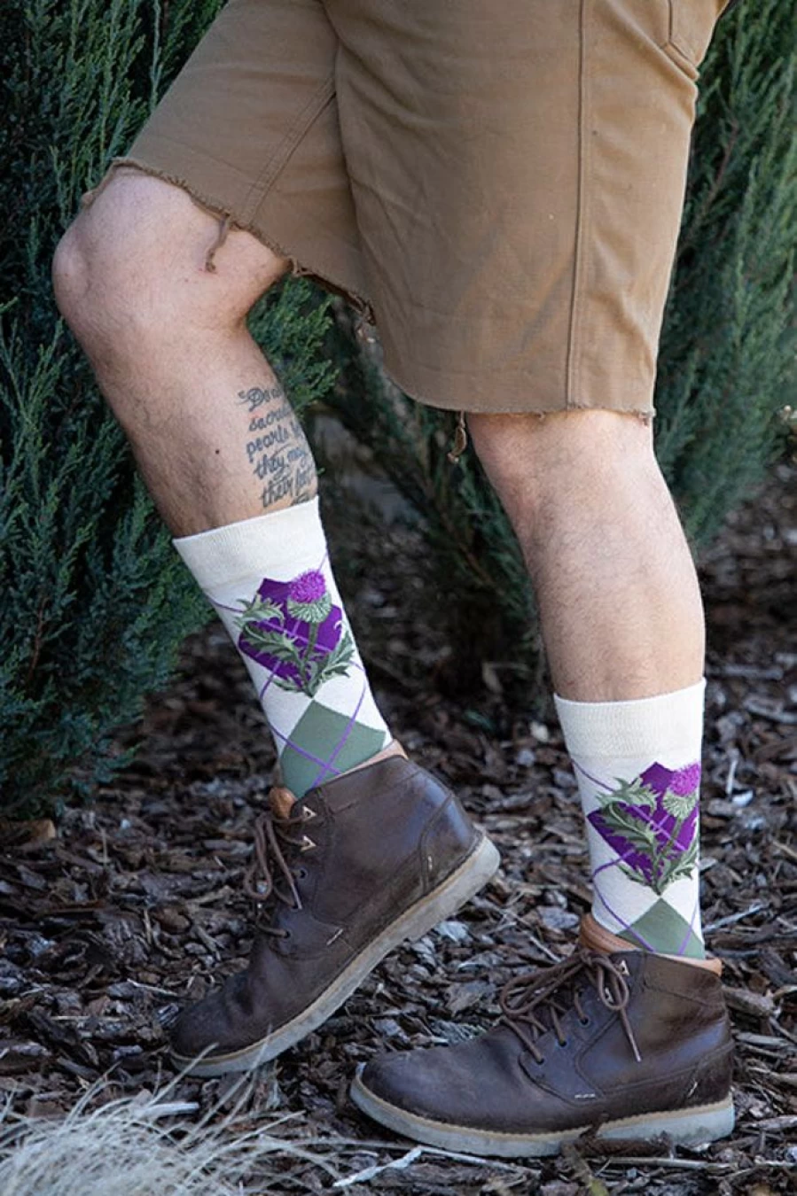 Mod Sock Argyle Thistle Crew Socks - Stylish & Comfortable Knit Socks for Men & Women