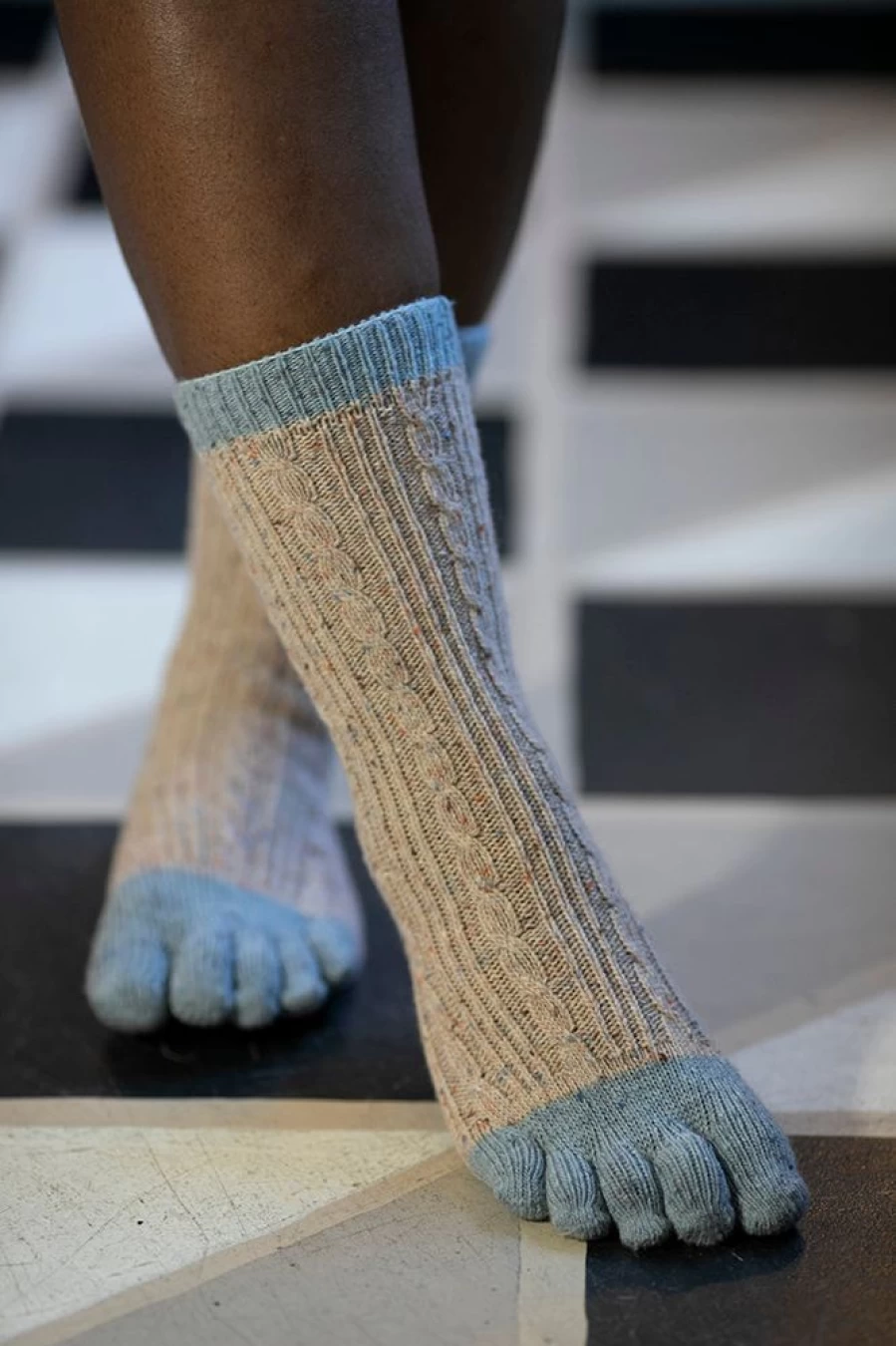 Colorful Cable Knit Confetti Toe Socks - Fun & Comfortable Footwear by Tabbisocks