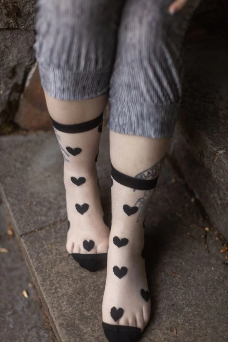 Tabbisocks Hearts Clear Crew Socks - Comfortable & Stylish Unisex Design