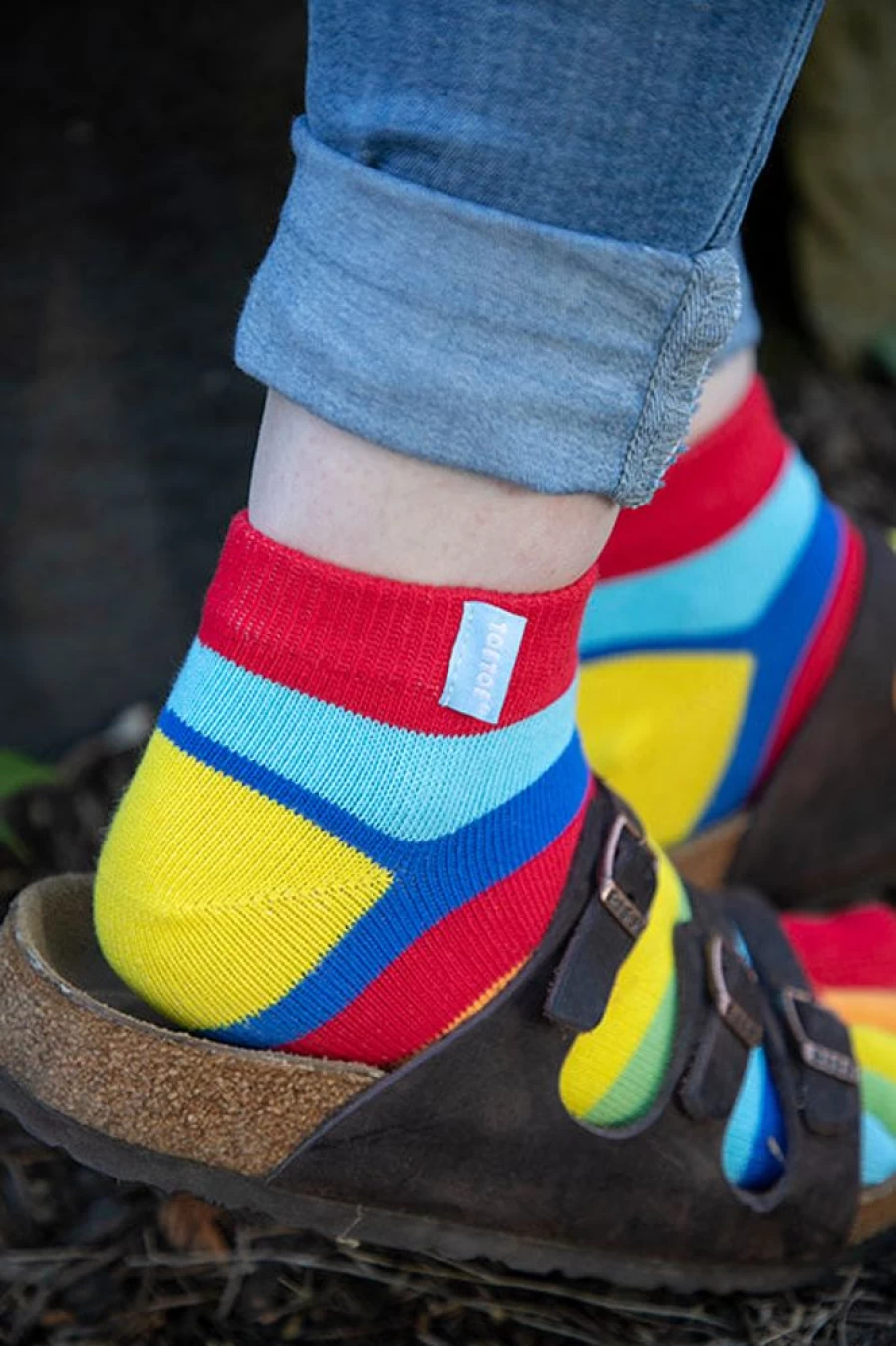 Colorful Striped Ankle Toe Socks by ToeToe - Fun & Comfortable Footwear for Women & Men