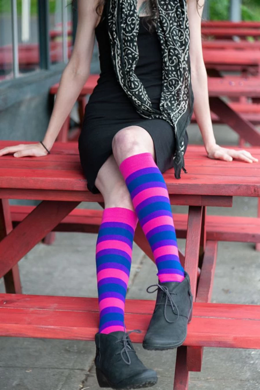 "Dreamer Socks Pride Stripes Knee High Socks - LGBTQ+ Rainbow Striped Crew Socks"