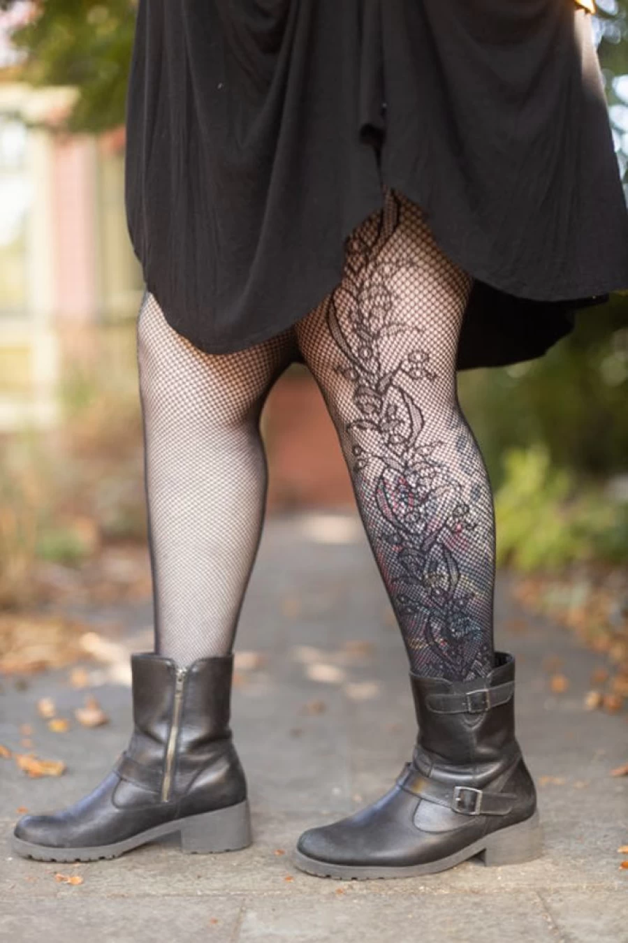 Killer Legs Plus Size Whimsical Floral Lace Net Tights for Women - Stylish & Comfortable