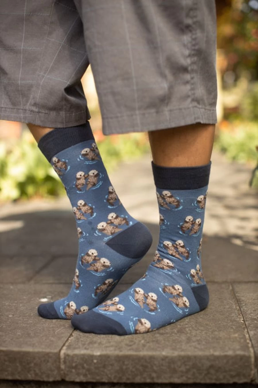 "Socksmith King Size Significant Otter Crew Socks - Fun Animal Design"