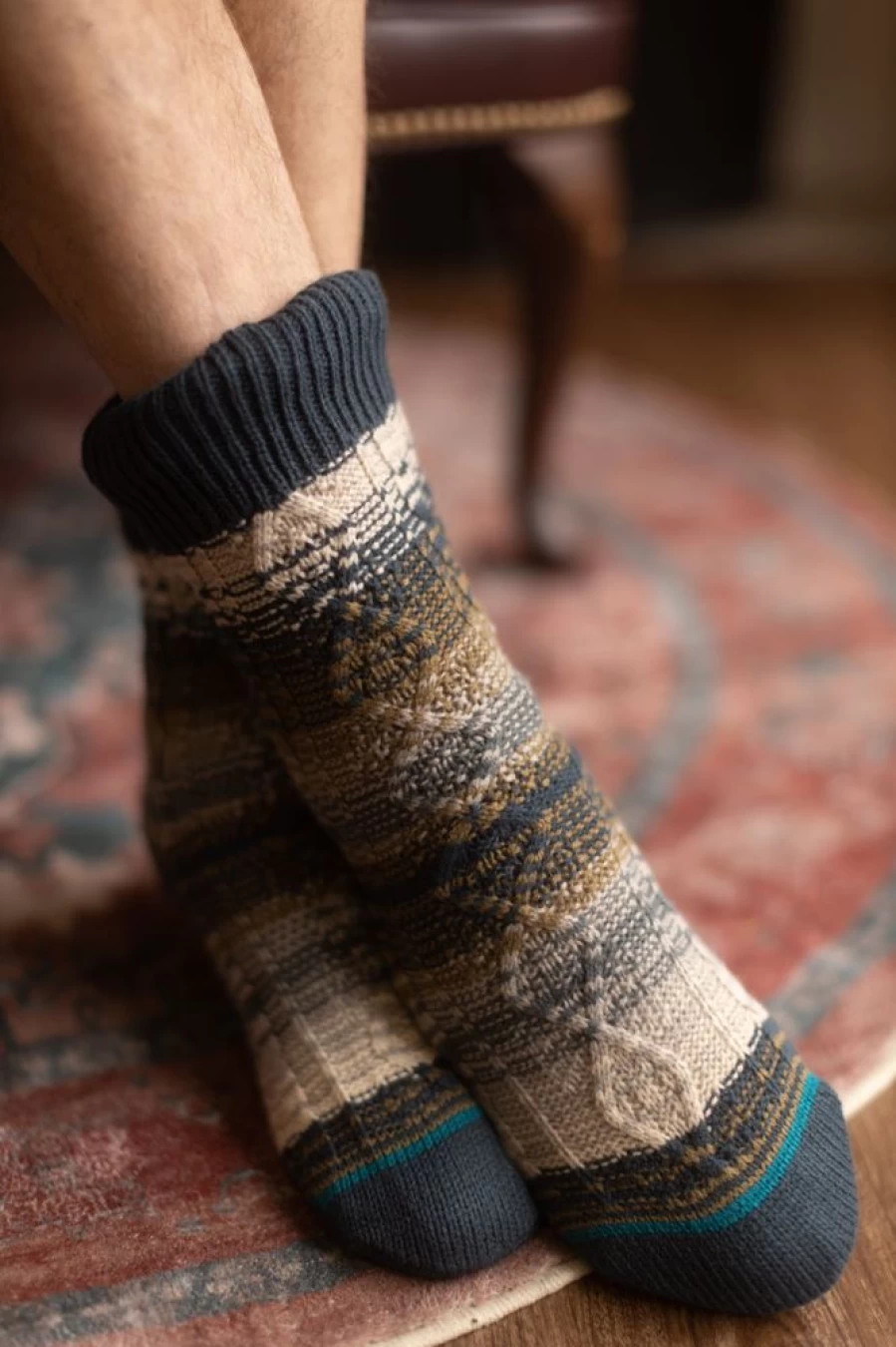 Stance Smokey Mountain Cozy Slipper Socks for Men & Women - Warm Fuzzy Indoor/Outdoor Comfort
