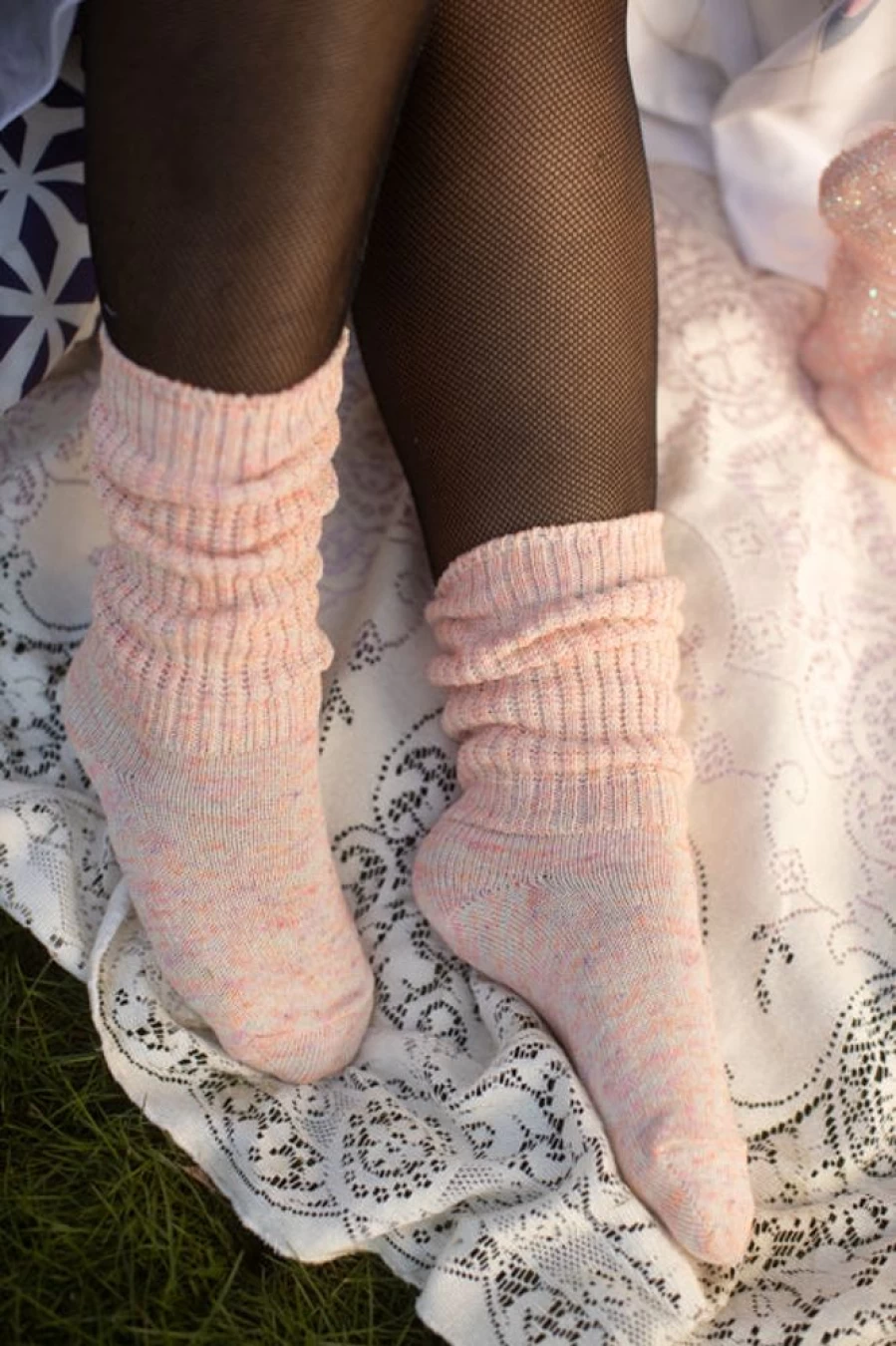 Tabbisocks Malibu Scrunchy Crew Socks for Women - Comfortable Non-Slip Casual Ankle Socks