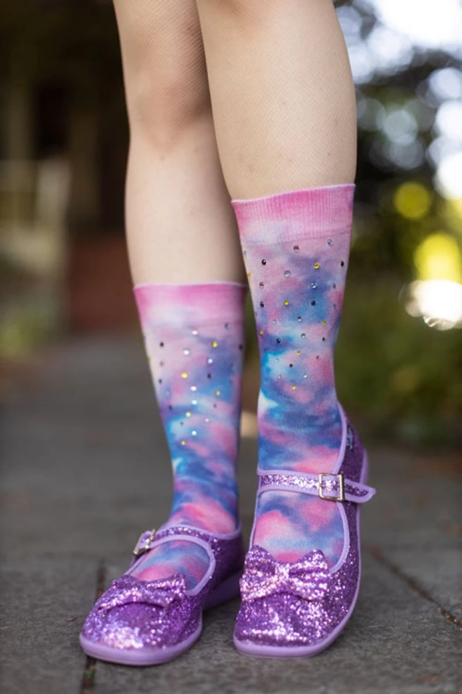 Happy Socks Rainbow Cloud Crew Socks - Small/Medium Colorful Unisex Design