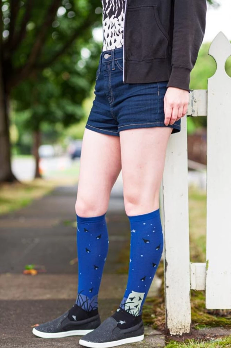 "Sock It To Me Glow In The Dark Knee High Socks - Fun Stretchable Nightlight Design"