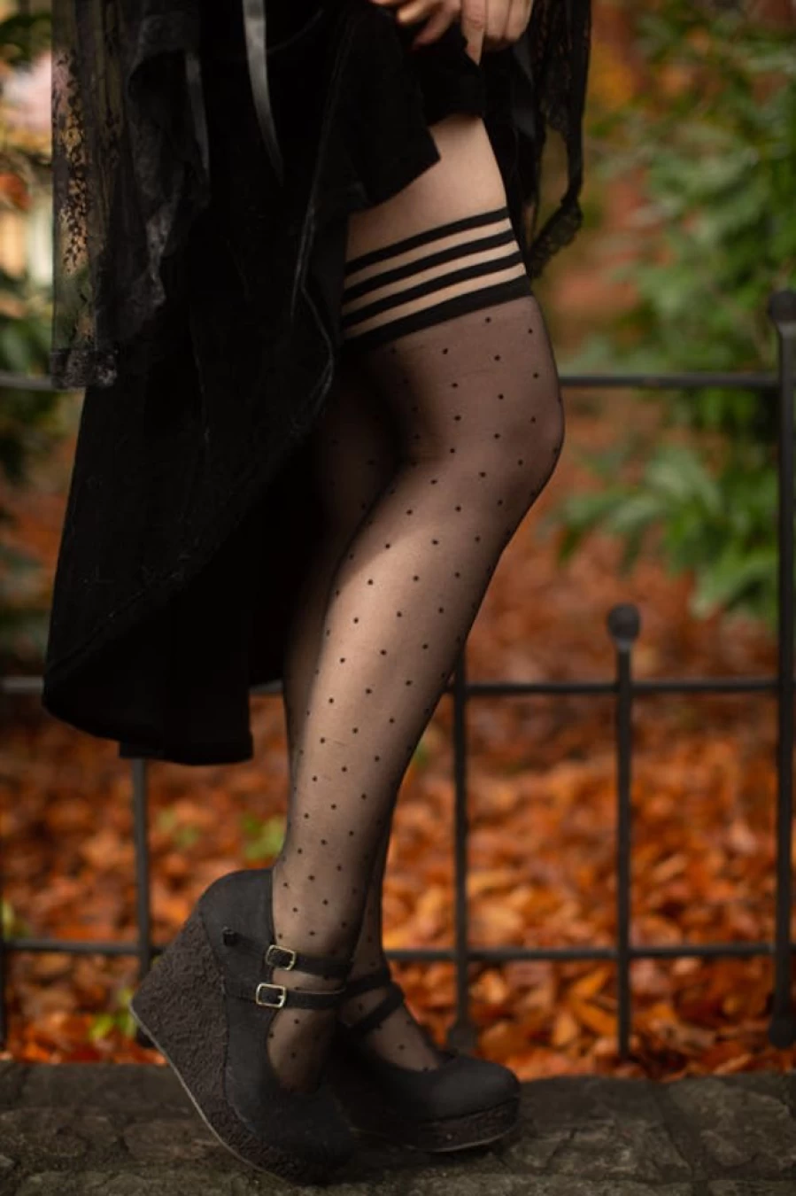 Kix'ies Ally Polka Dot Stay-Up Thigh High Socks for Women - Fashionable & Comfortable