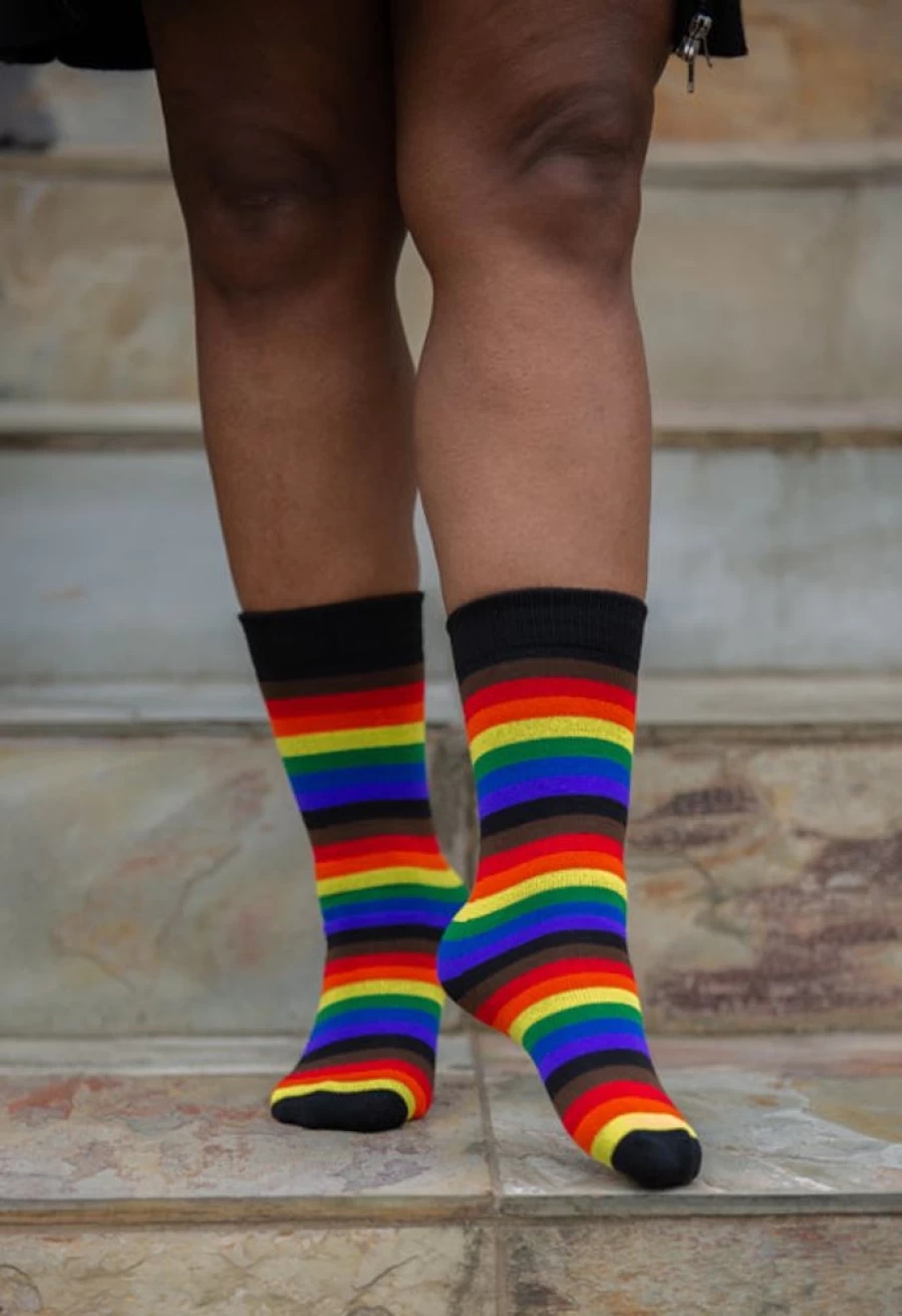 "Dreamer Socks Philly Rainbow Colorful Crew Socks for Men & Women"