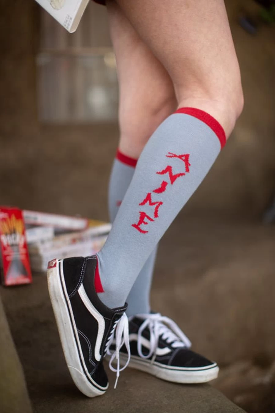 "Gumball Poodle Anime Knee High Socks - Cute Japanese Cartoon Inspired Crew Socks for Cosplay & Fashion"