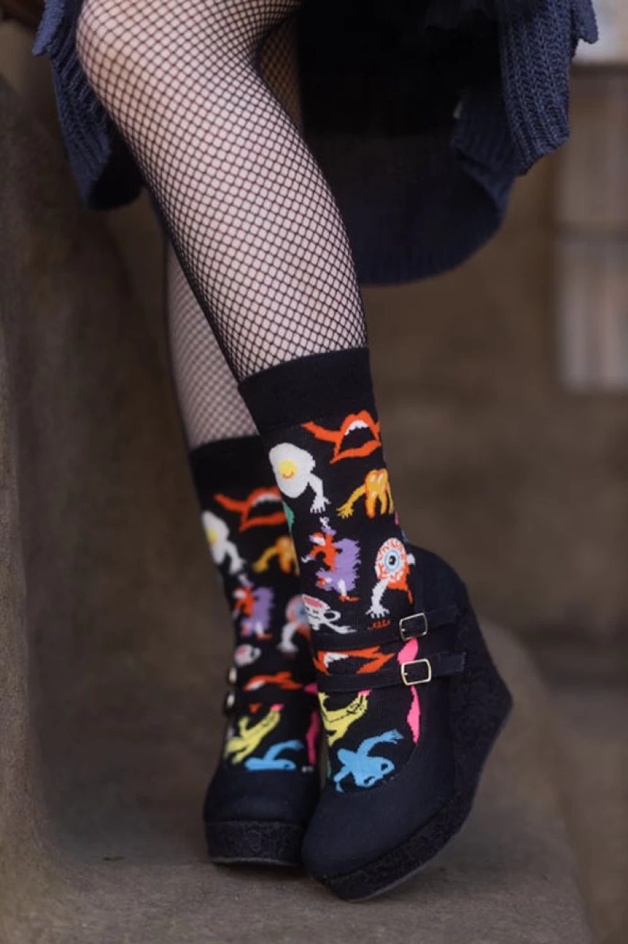 Happy Socks Halloween Monsters Crew Socks - Spooky Fun Design for Costume & Holiday