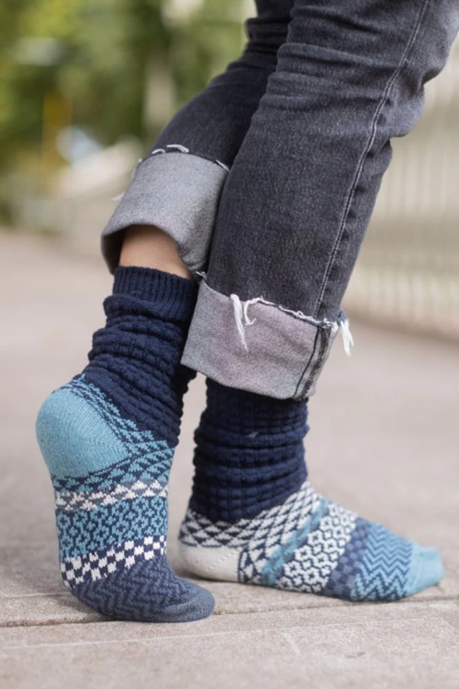 Solmate Cerulean Blue Slouch Socks - Soft Comfortable Casual Wear