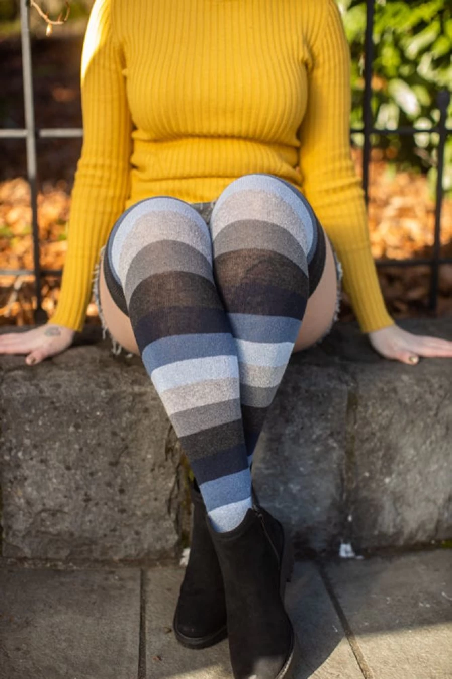 Dreamer Socks Women's Elemental Stripes Thigh High Socks - Stylish & Comfortable Knee-High Stockings