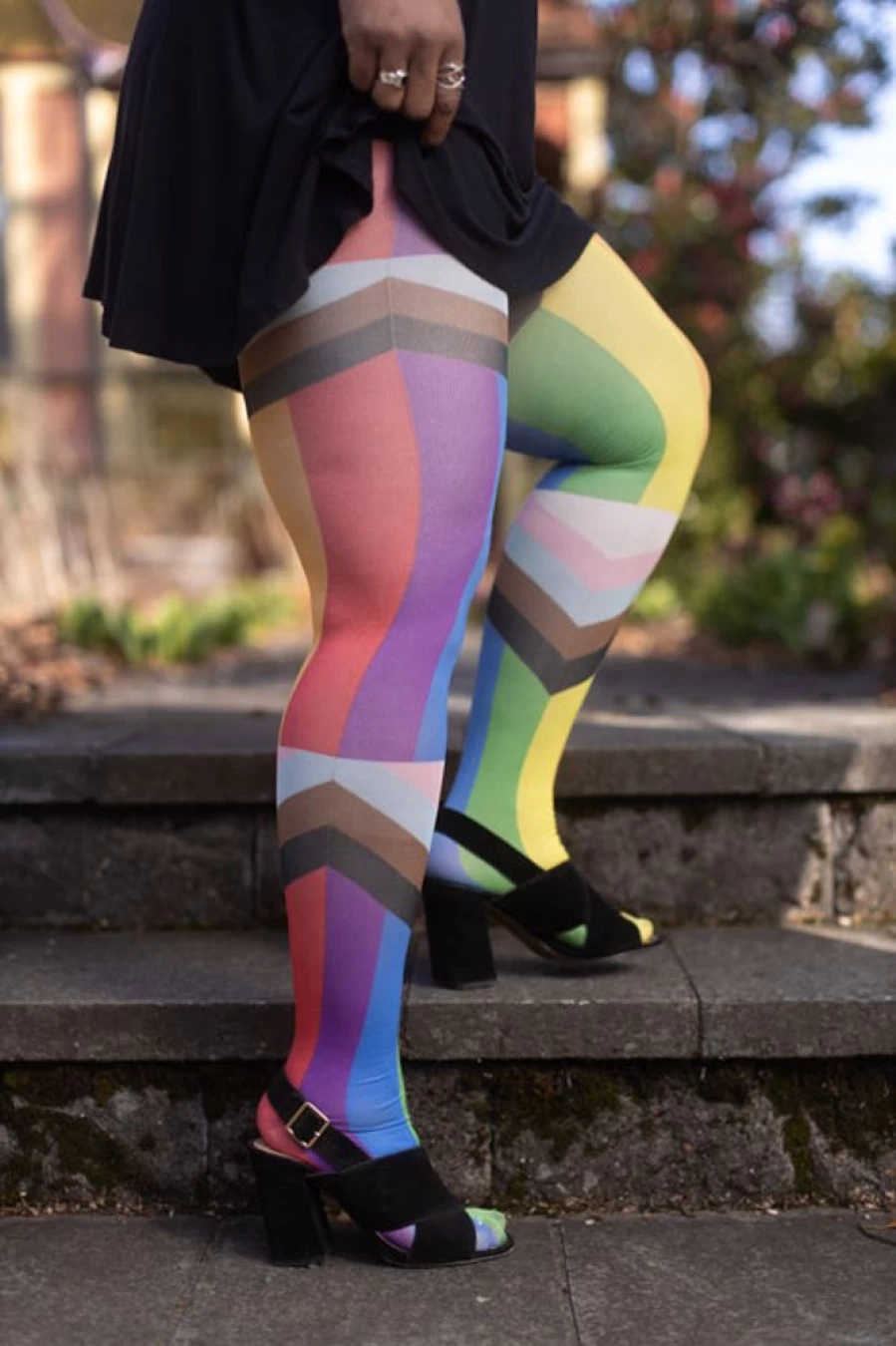 Tabbisocks Pride Progress Flag Plus Size Tights - LGBTQ+ Inclusive Comfortable & Stylish Leggings