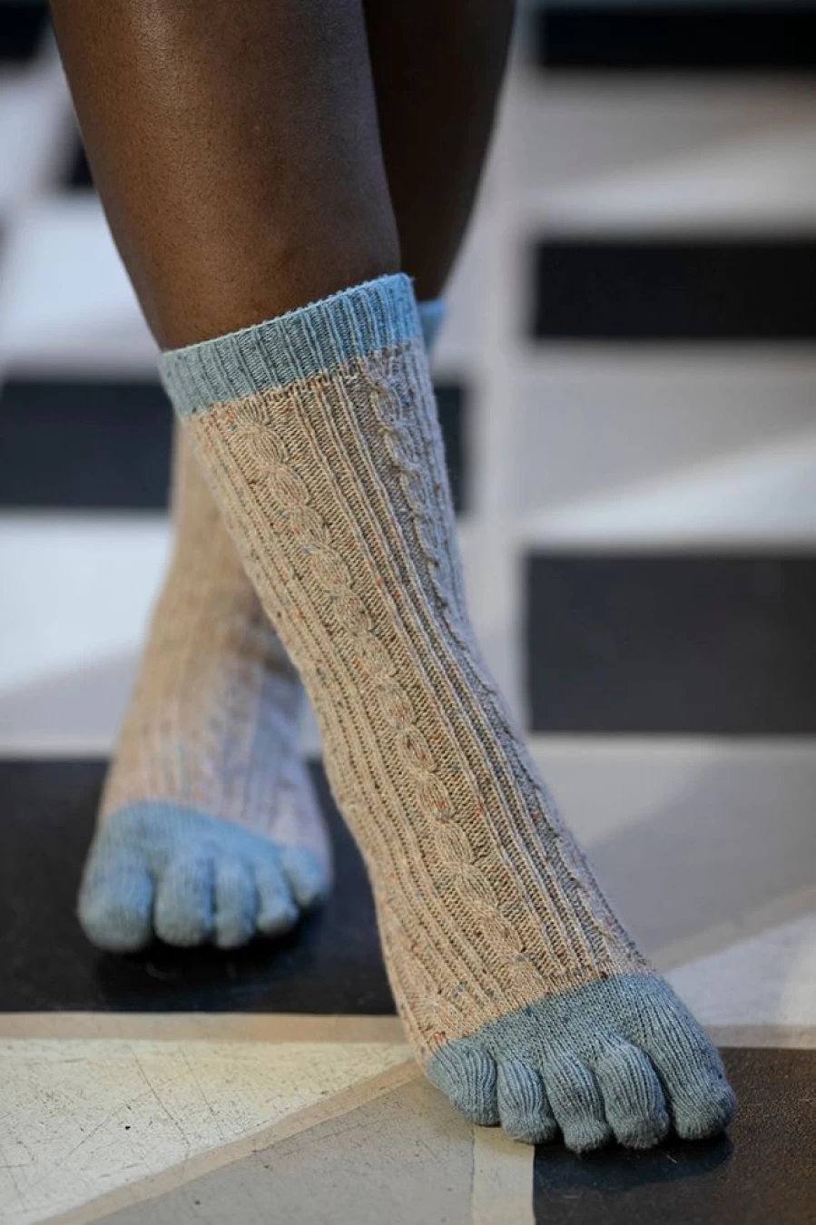 Colorful Cable Knit Confetti Toe Socks - Fun & Comfortable Footwear by Tabbisocks
