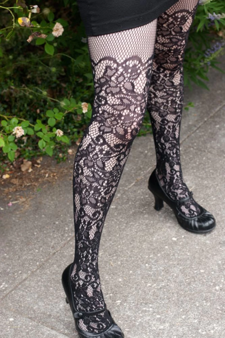Leg Avenue Floral Vine Pattern Fishnet Tights for Women - Elegant Lace Design Stockings